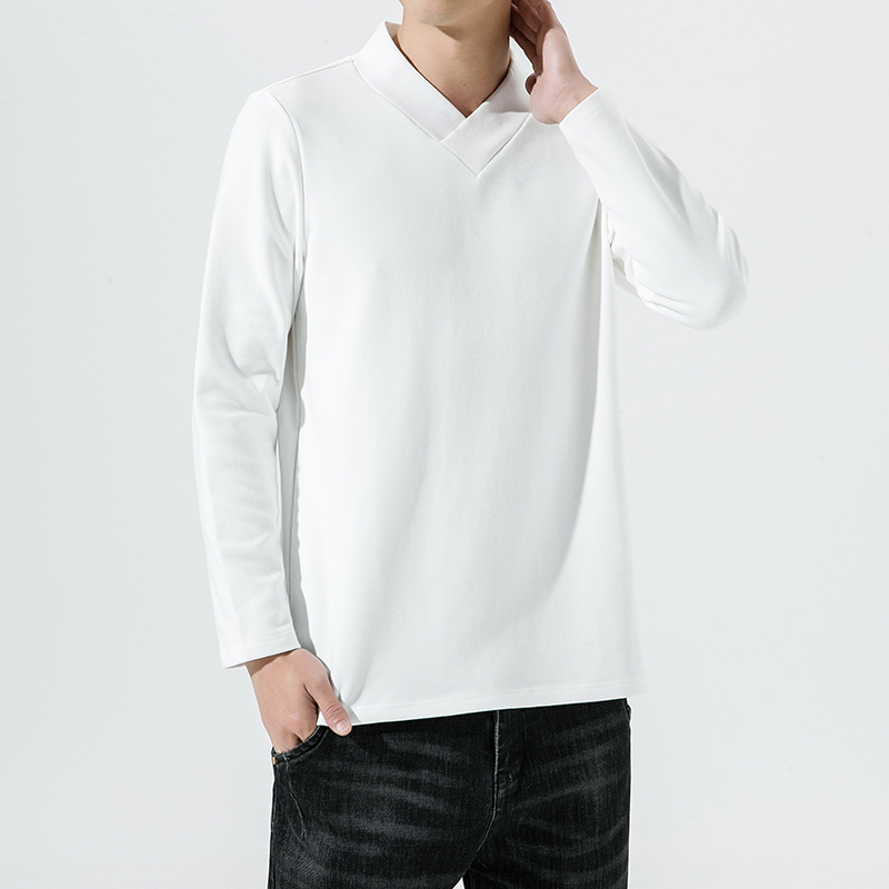 Urban Ethnic Fashion - Hansu Style Long Sleeve T-Shirt Brushed