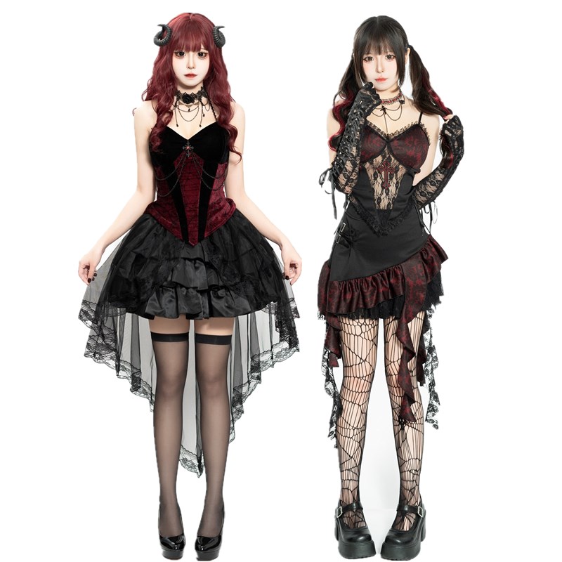 Ethnic Fashion Dress - Dark Gothic Style Devil Suit Dress