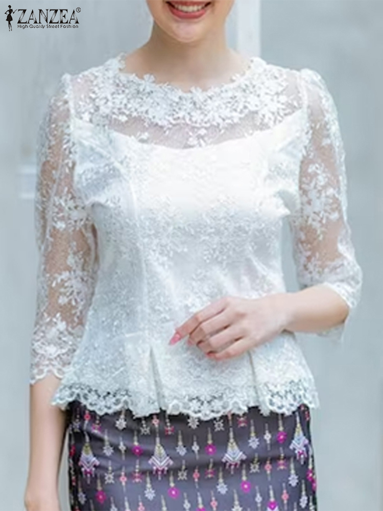 Thai Silk Blouse - ZANZEA Lace Blouse Women Summer Tops