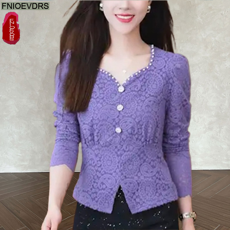 Hollow Out Crochet Lace Tops B - Thai Silk Blouse recension och pris