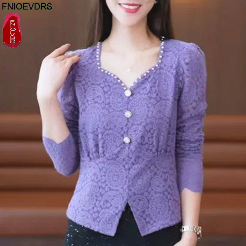 Hollow Out Crochet Lace Tops B - Thai Silk Blouse recension och pris