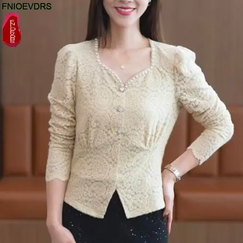 Hollow Out Crochet Lace Tops B - Thai Silk Blouse recension och pris