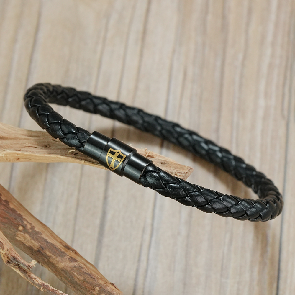 Minimalist Mens Braided Leathe - Ethnic Fashion Logo recension och pris