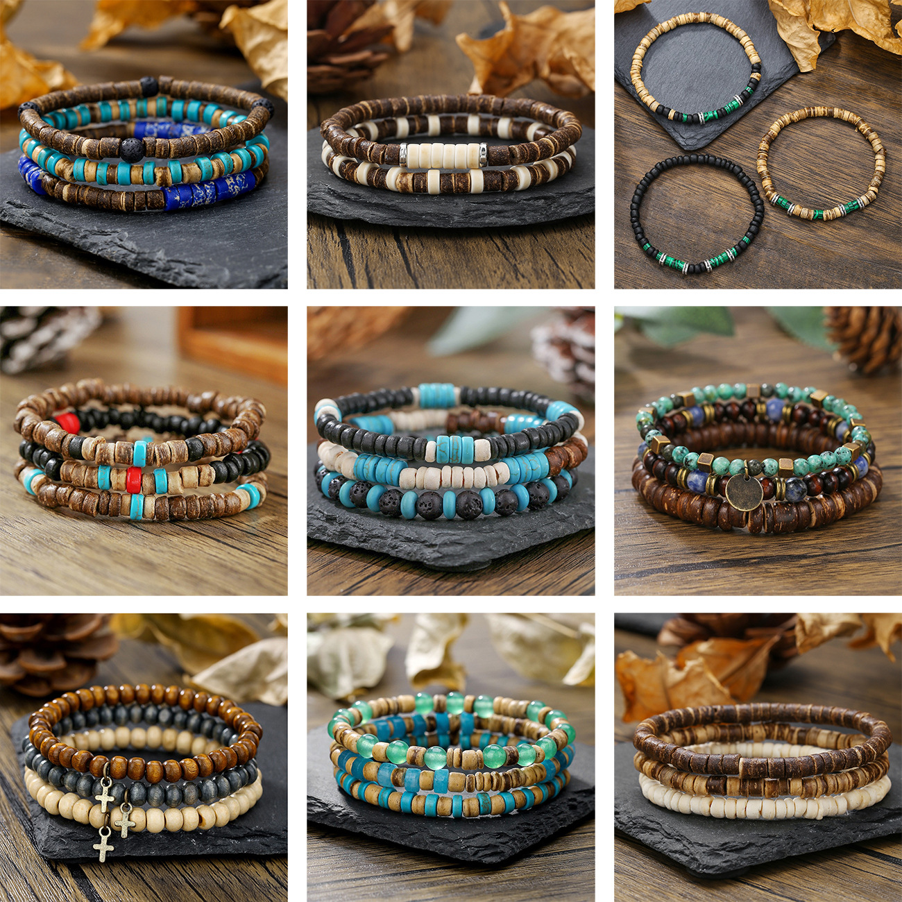 Wood Beaded Bracelet for Men,  - Ethnic Wear Men'S Fashion recension och pris