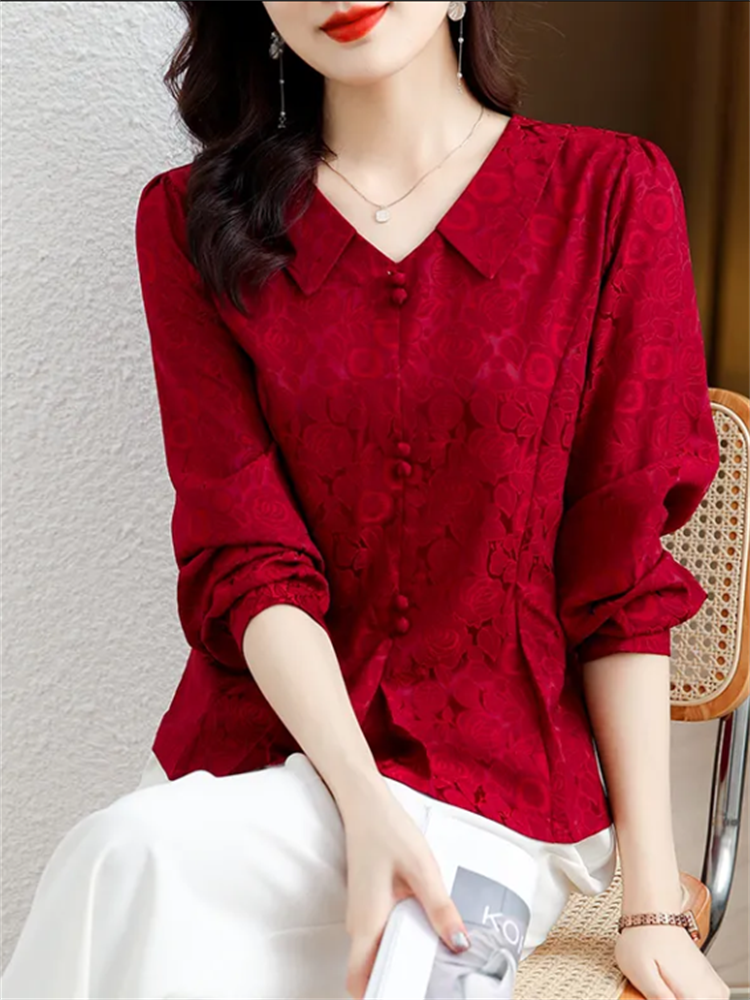 Retro Women's Shirt Jacquard S - Thai Silk Blouse recension och pris