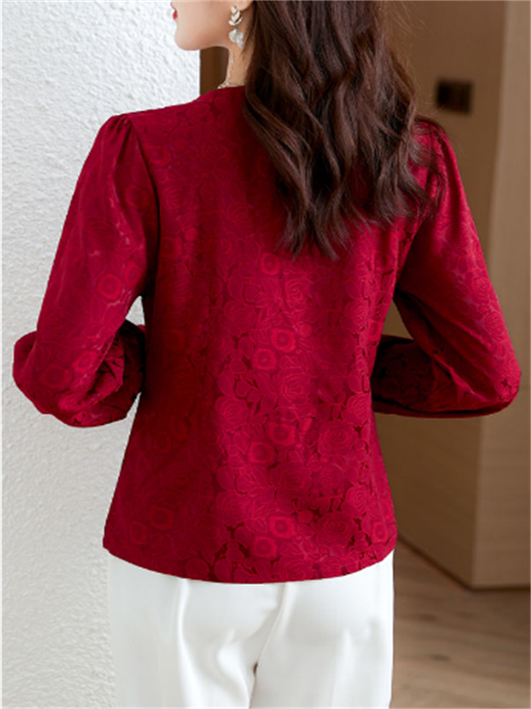 Retro Women's Shirt Jacquard S - Thai Silk Blouse recension och pris