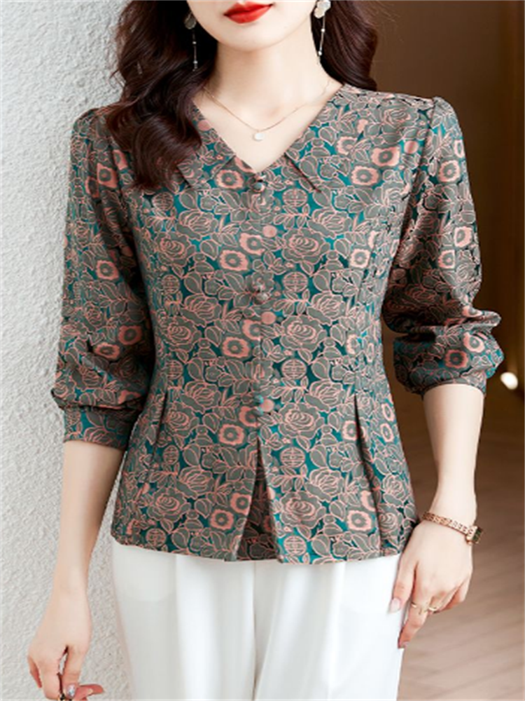 Retro Women's Shirt Jacquard S - Thai Silk Blouse recension och pris