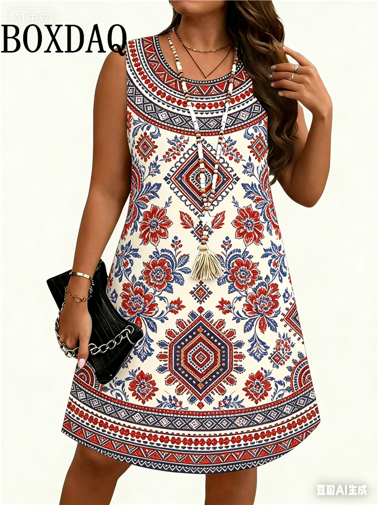 Ethnic Style Flowers 3D Print  - Ethnic Fashion Dress recension och pris