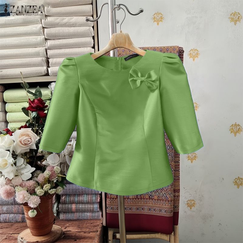 ZANZEA Women's Elegant Satin B - Thai Silk Blouse recension och pris