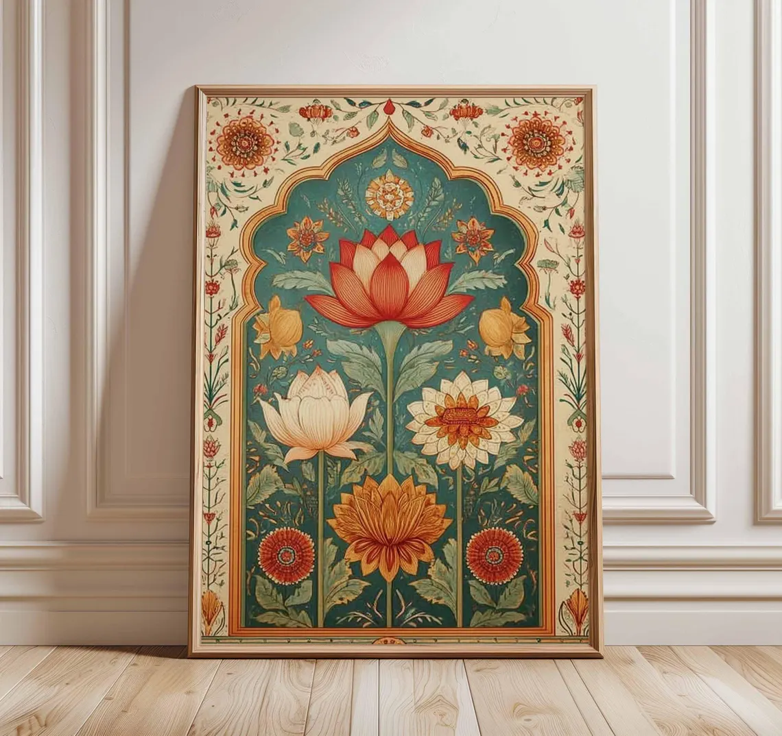 Lotus Flower Wall Art Poster,  - Ethnic Fashion Style recension och pris