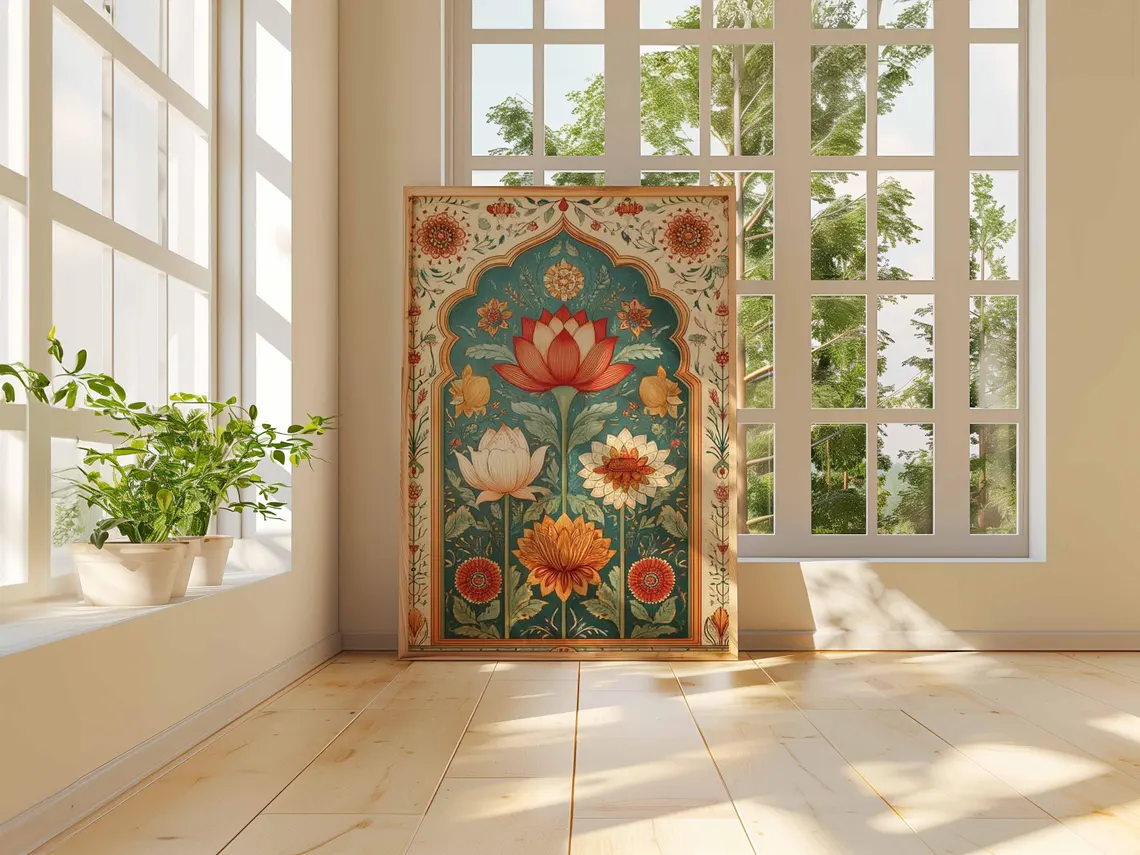 Lotus Flower Wall Art Poster,  - Ethnic Fashion Style recension och pris