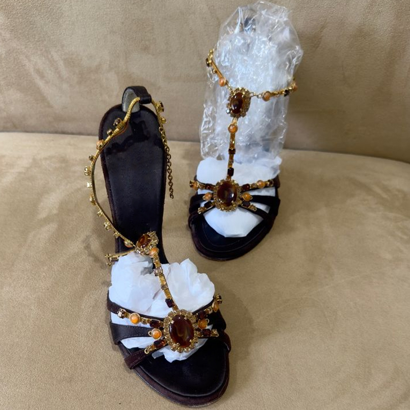 Rhinestone Open Toe Cross Stra - Ethnic Modern Fashion recension och pris