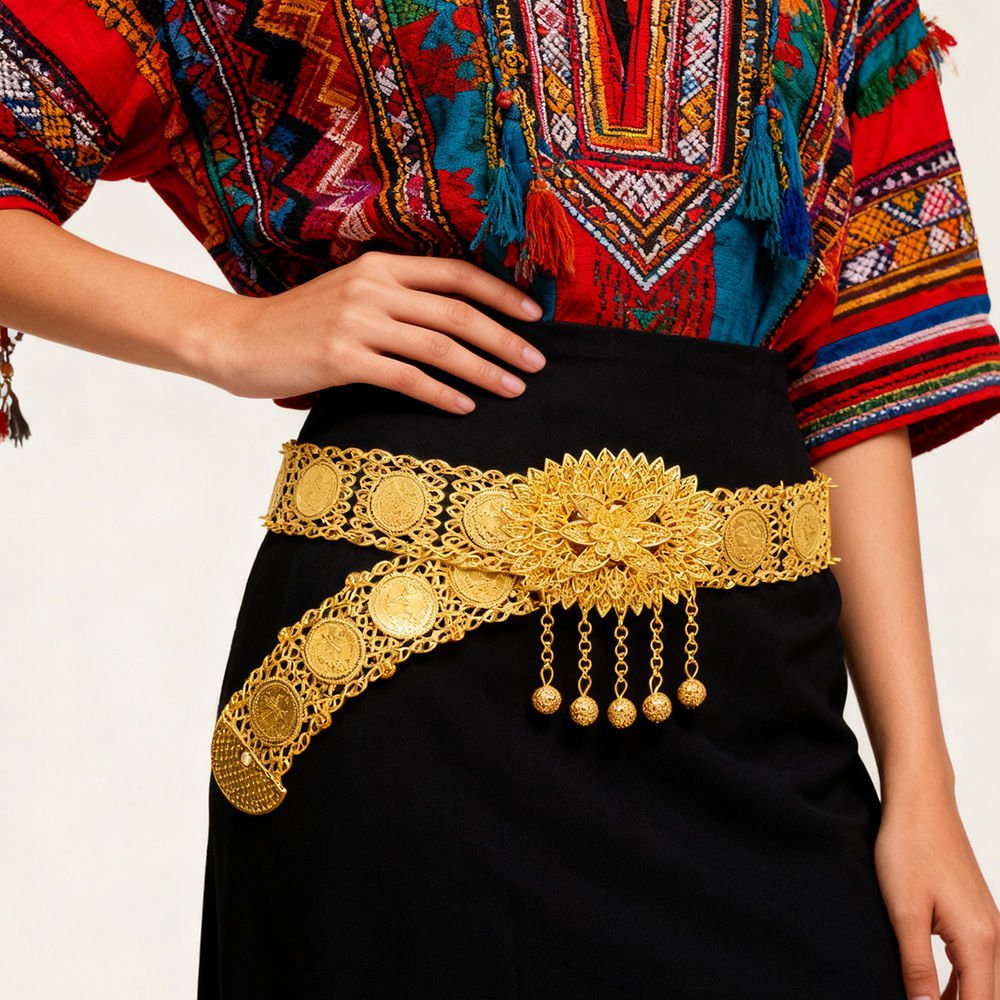 Golden Alloy Carved Hollow Geo - Ethnic Fashion Dress recension och pris