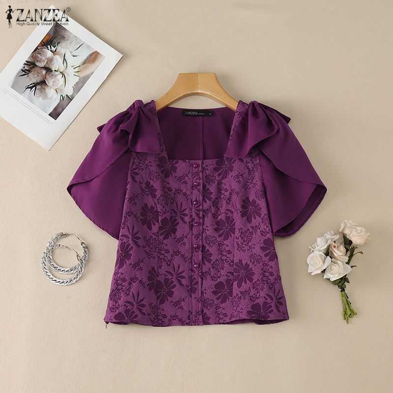 ZANZEA Woman Elegant Floral Ja - Thai Silk Blouse recension och pris