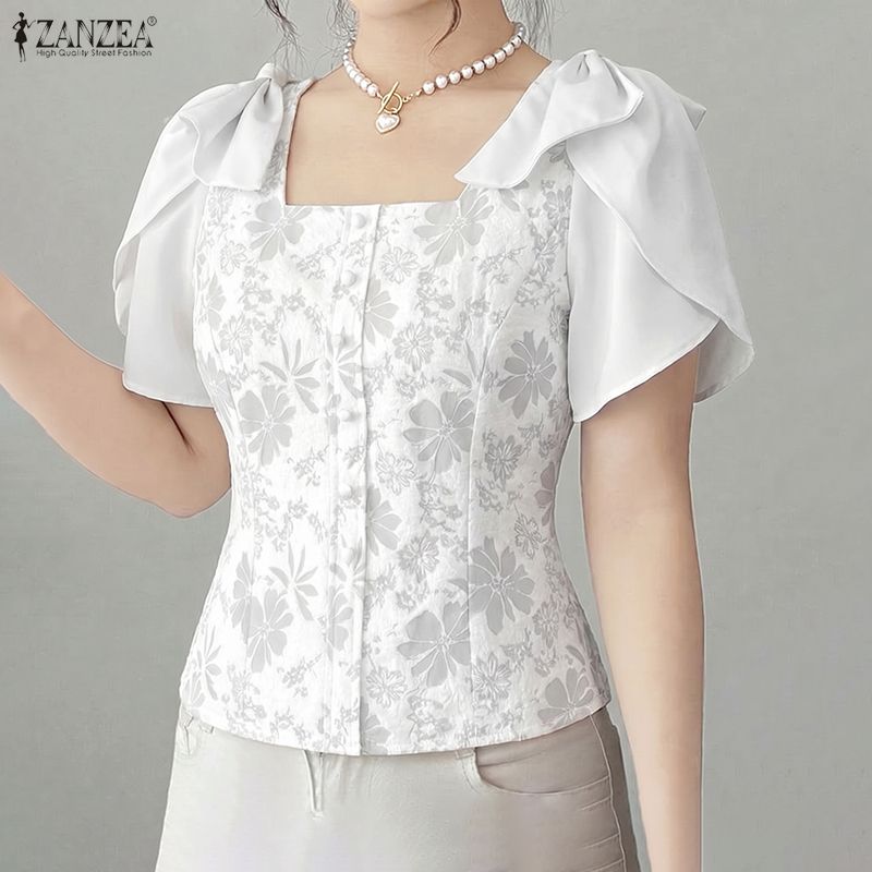 ZANZEA Woman Elegant Floral Ja - Thai Silk Blouse recension och pris