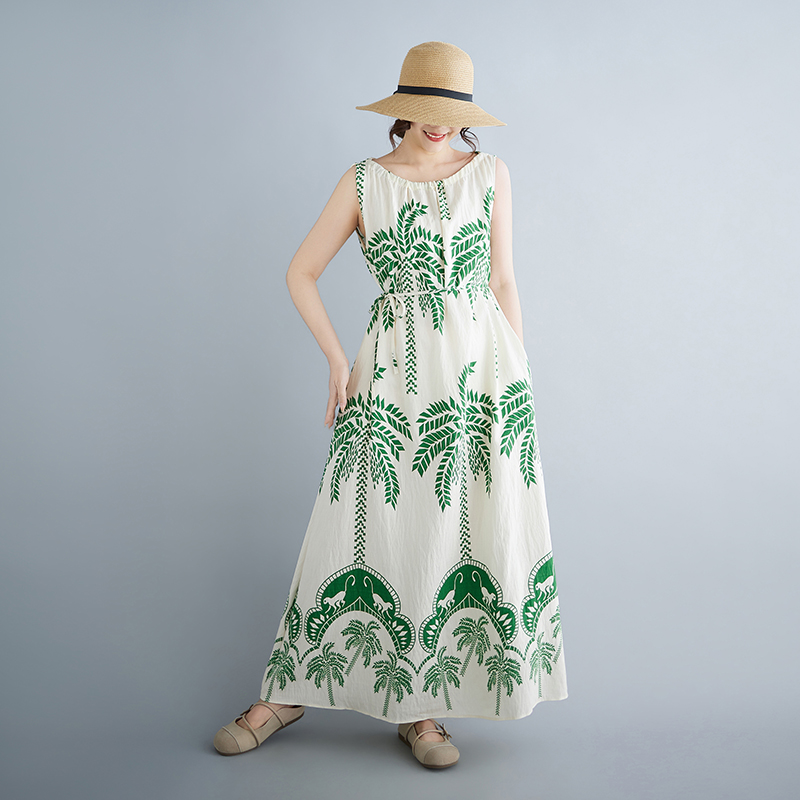 Summer Large Size Leaf Print M - Ethnic Fashion Dress recension och pris
