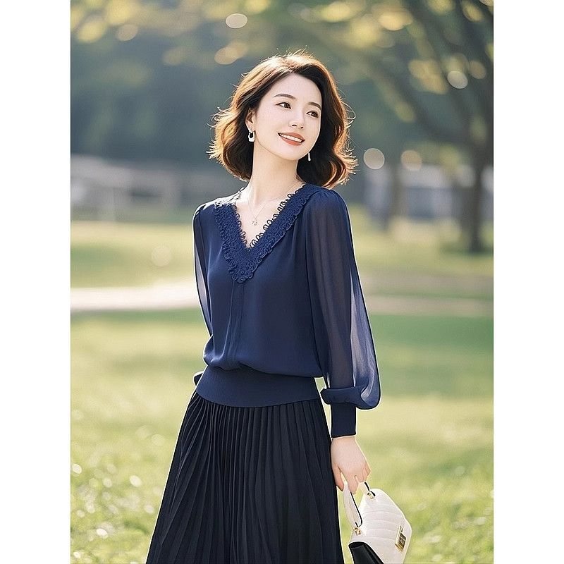 Spring Autumn Office Lady Lace - Thai Silk Blouse recension och pris