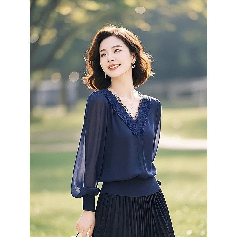Spring Autumn Office Lady Lace - Thai Silk Blouse recension och pris