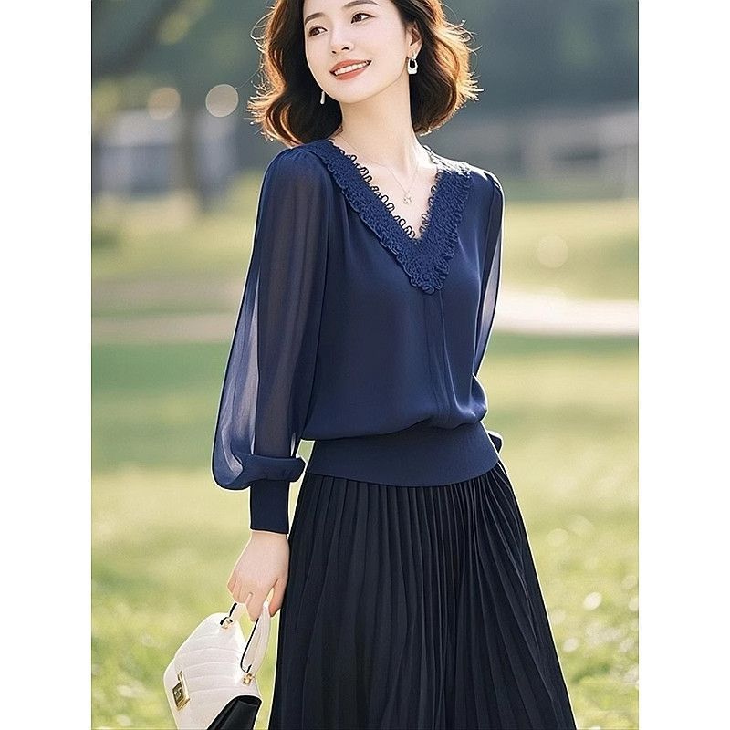 Spring Autumn Office Lady Lace - Thai Silk Blouse recension och pris