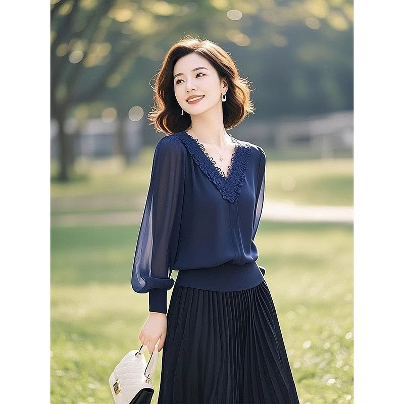 Spring Autumn Office Lady Lace - Thai Silk Blouse recension och pris