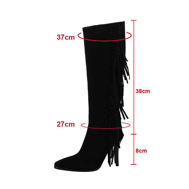 Fashion Tassels Pointed Toe Hi - Ethnic Modern Fashion recension och pris