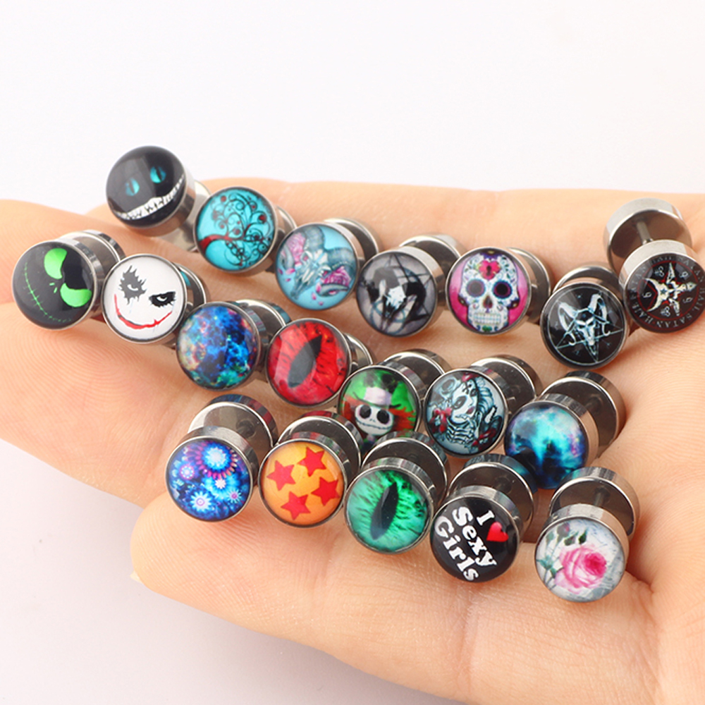 JUNLOWPY Screw Ear Studs Tragu - Ethnic Fashion Logo recension och pris