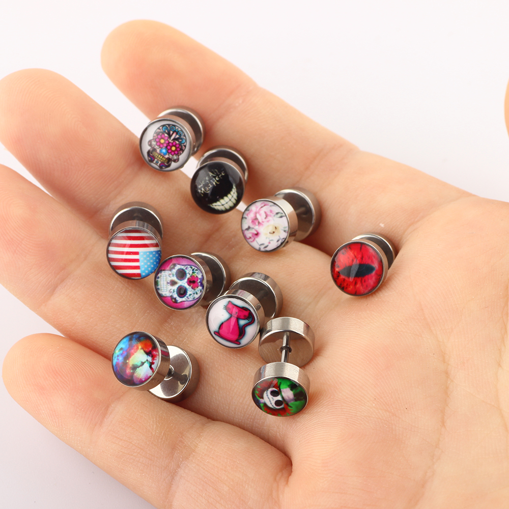 JUNLOWPY Screw Ear Studs Tragu - Ethnic Fashion Logo recension och pris