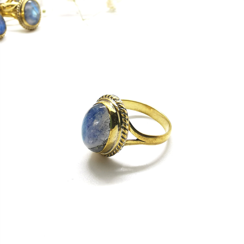 Natural Stone Rings Brass Inla - Ethnic Fashion Com recension och pris