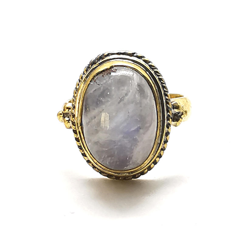Natural Stone Rings Brass Inla - Ethnic Fashion Com recension och pris