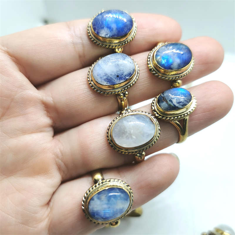 Natural Stone Rings Brass Inla - Ethnic Fashion Com recension och pris