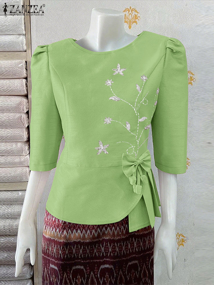 ZANZEA Elegant Asymmetrical He - Thai Silk Blouse recension och pris
