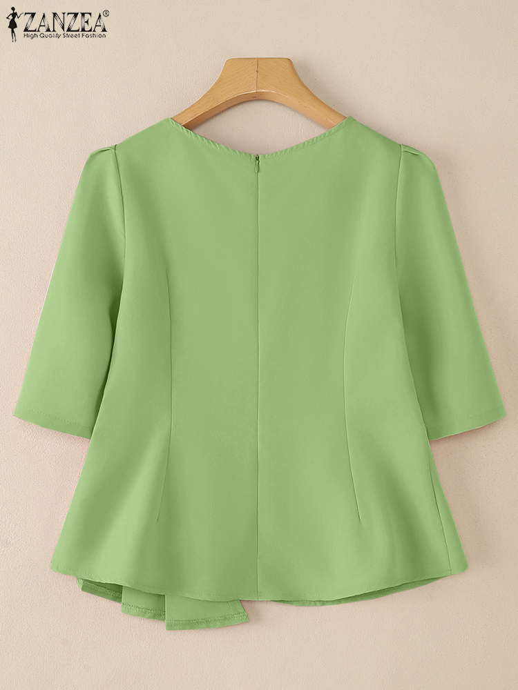 ZANZEA Elegant Asymmetrical He - Thai Silk Blouse recension och pris