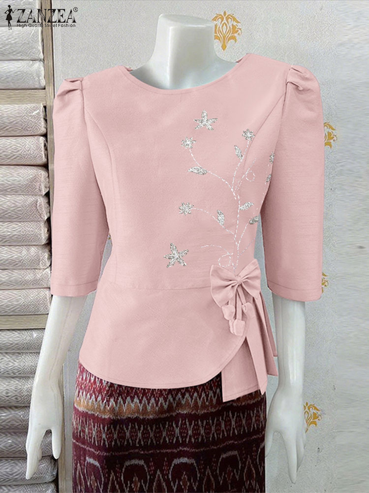 ZANZEA Elegant Asymmetrical He - Thai Silk Blouse recension och pris