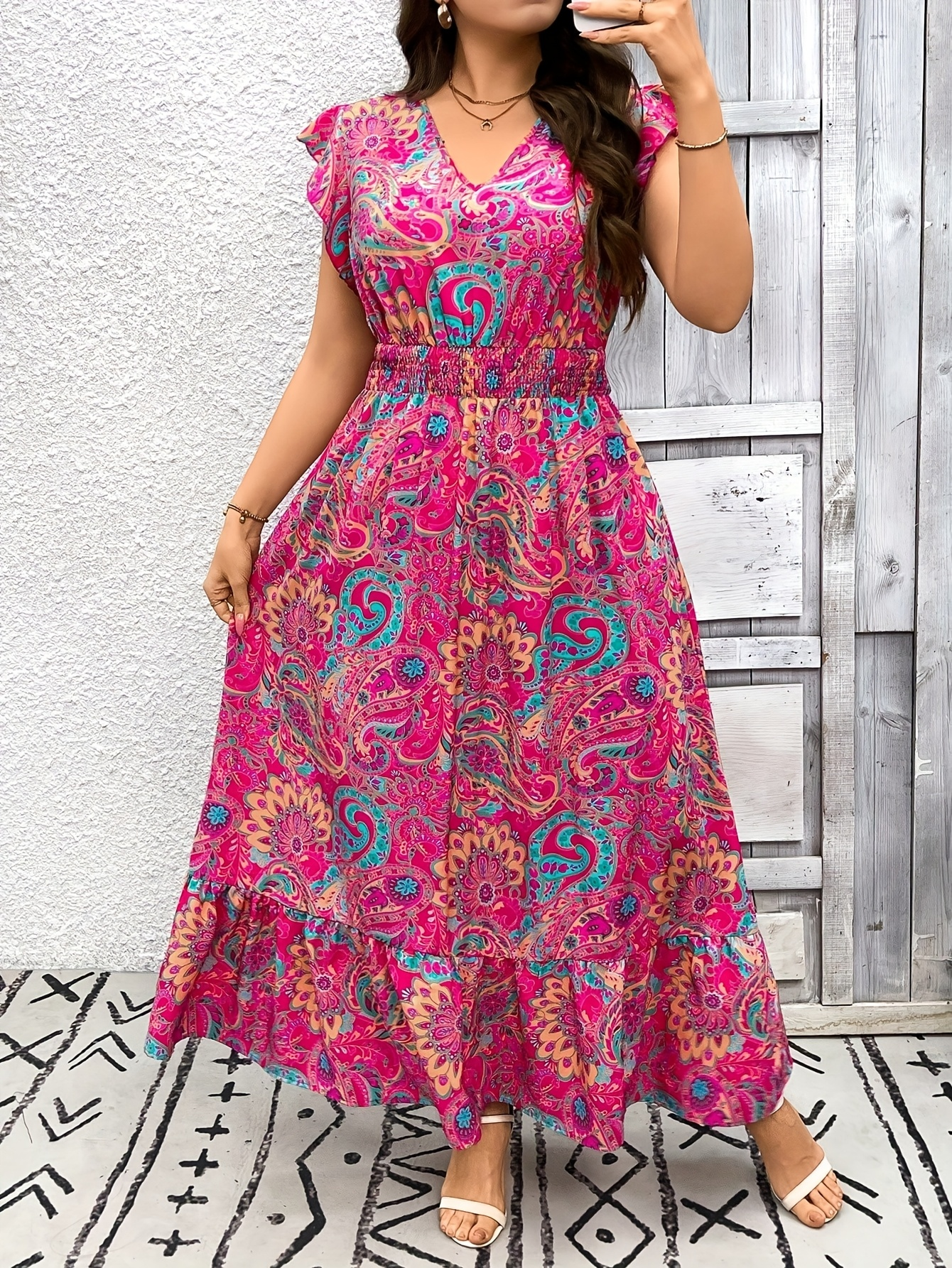 Elegant Long Dress with Ethnic - Ethnic Fashion Dress recension och pris